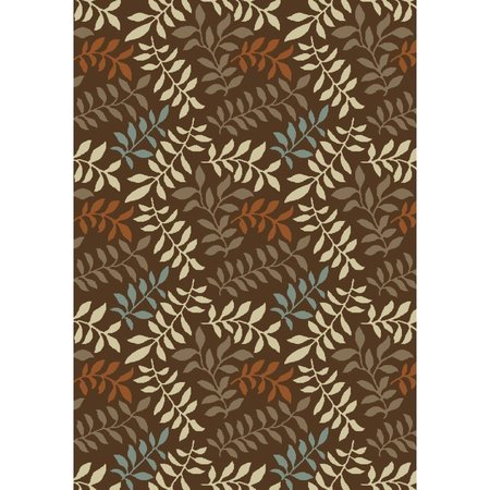 CONCORD GLOBAL 2 ft. 7 in. x 4 ft. 1 in. Chester Leafs - Brown 97883